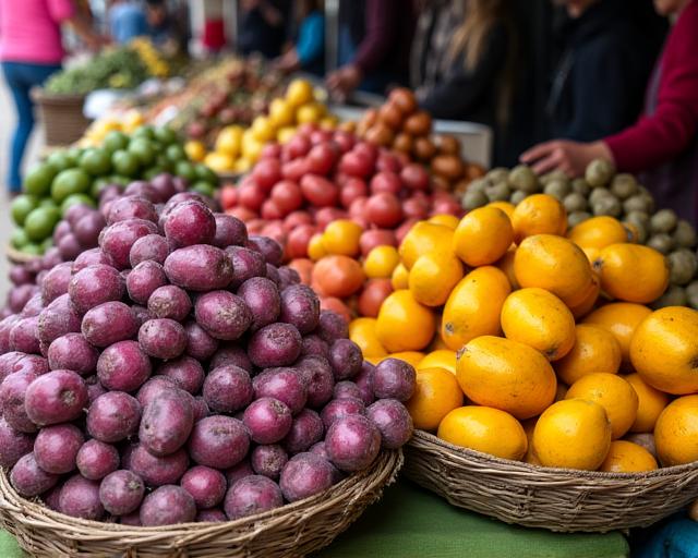 Gastronomía andina e ingredientes tradicionales en mercados