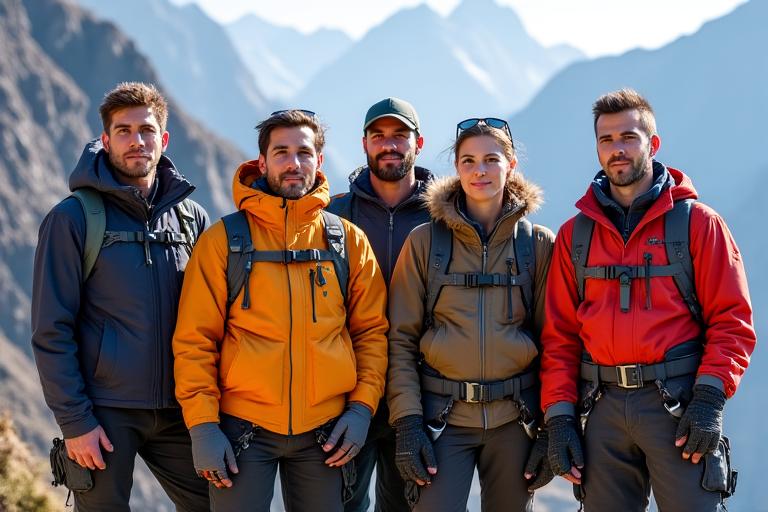 Equipo experto de guías de montaña en los Andes colombianos